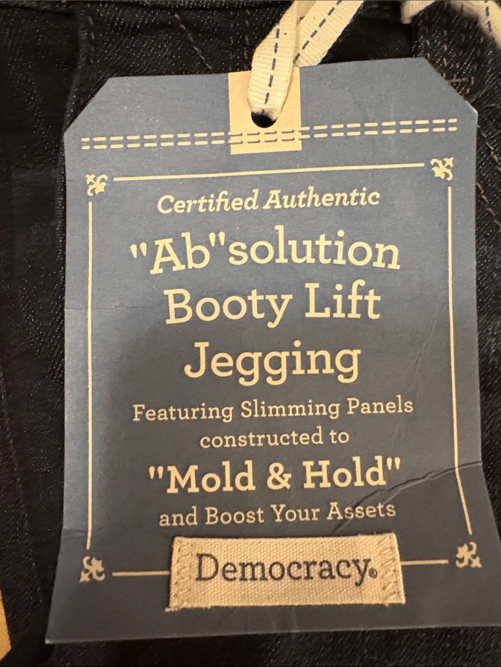 Democracy Absolution Core Essential Dark Blue Booty Lift Jegging (size 12) - Picture 3 of 9